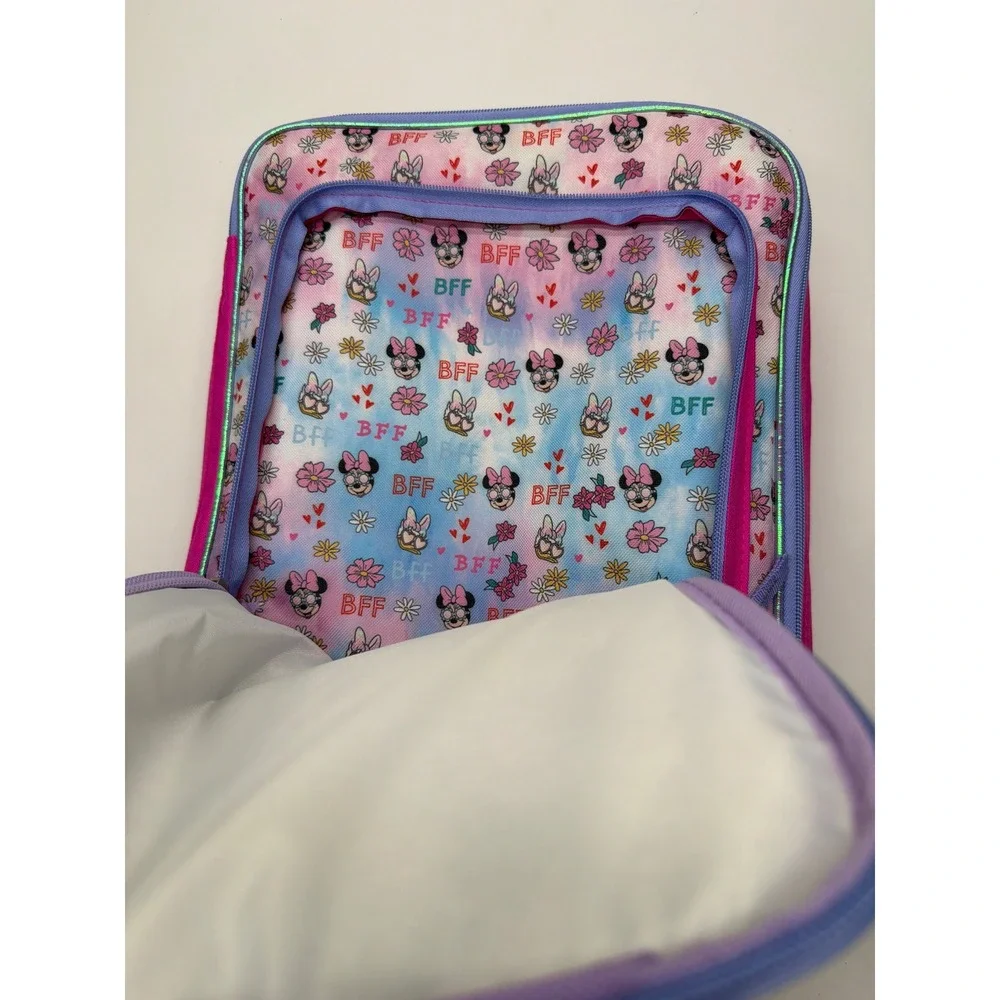 Disney Minnie‎ Mouse Kids Rolling Suitcase Pink Purple Floral BFF Travel Bag